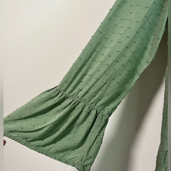 SHEIN Green Swiss Dot Babydoll Dress - Medium - Picture 4 of 8